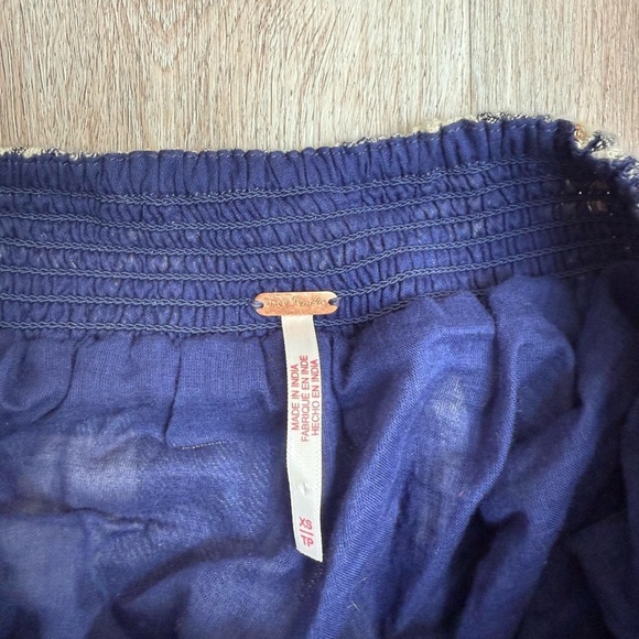 Free People Bordeaux Plaid Maxi Skirt in Navy Combo - Picture 3 of 5